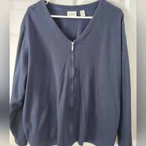Classic Elements Deep Blue Zip_up Top